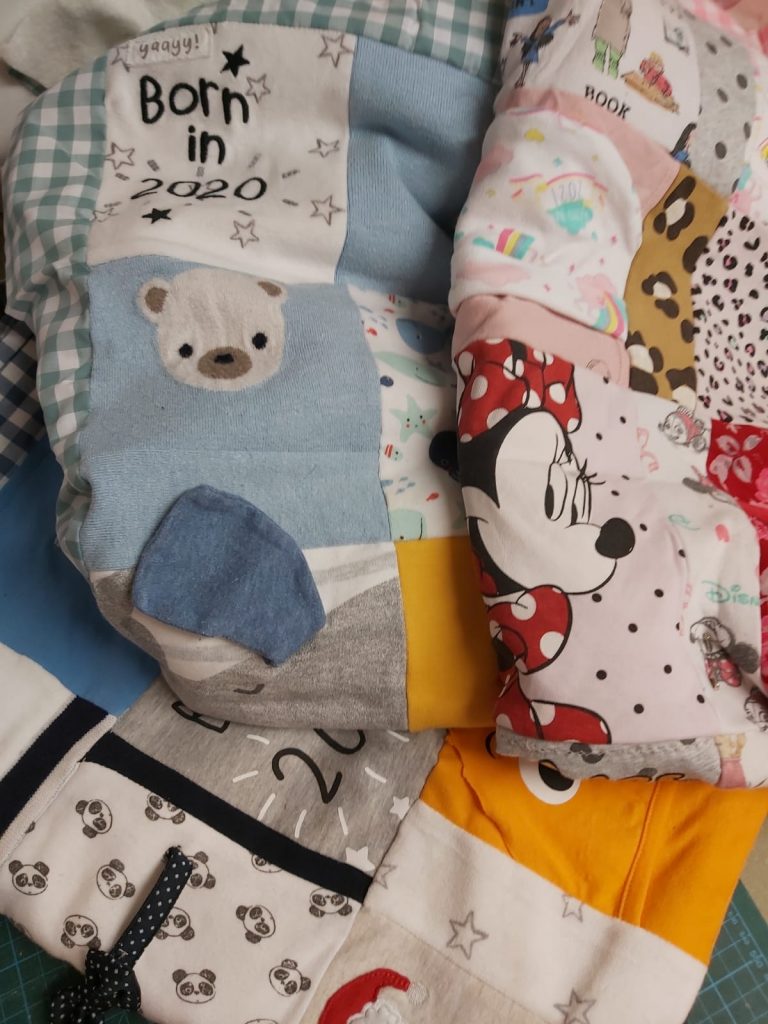 Quilting projects - Memory blankets, made using children's baby clothes, first school clothes etc