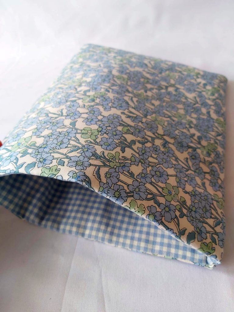 Beautiful In BlueGingham fabric book sleeve
