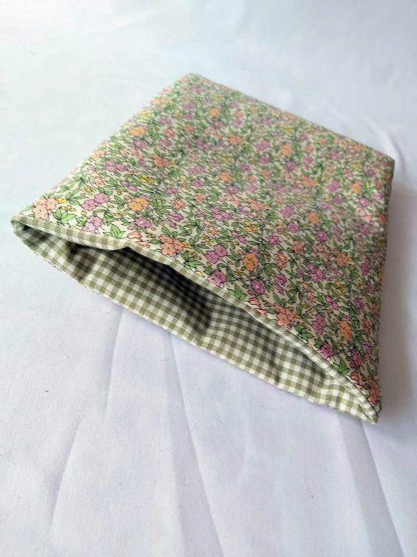 Gorgeous In Green Gingham fabric book sleeve
