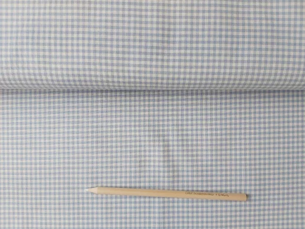 100% Cotton Blue Gingham fabric