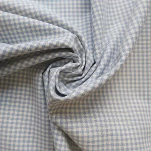 100% Cotton Blue Gingham fabric