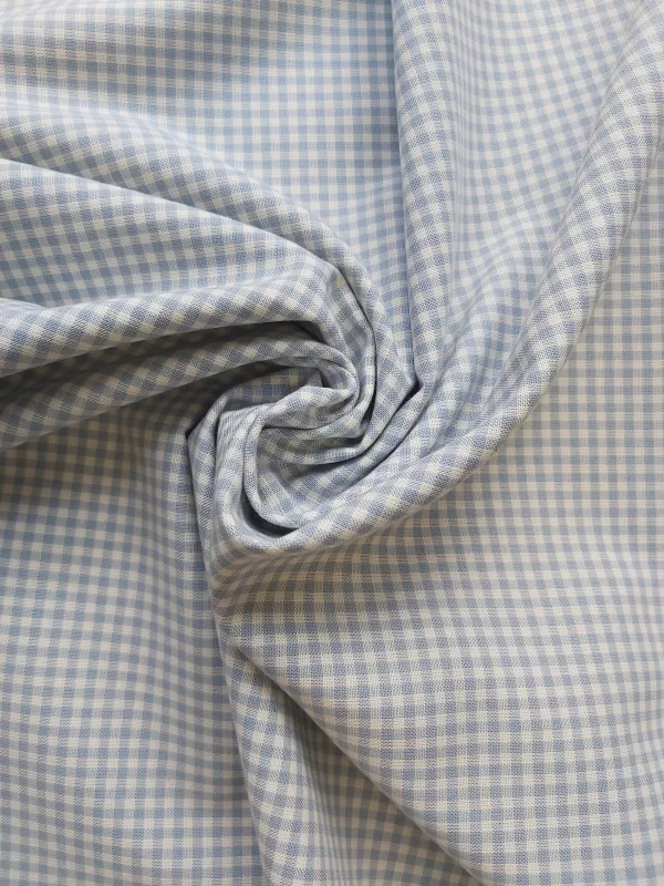 100% Cotton Blue Gingham fabric