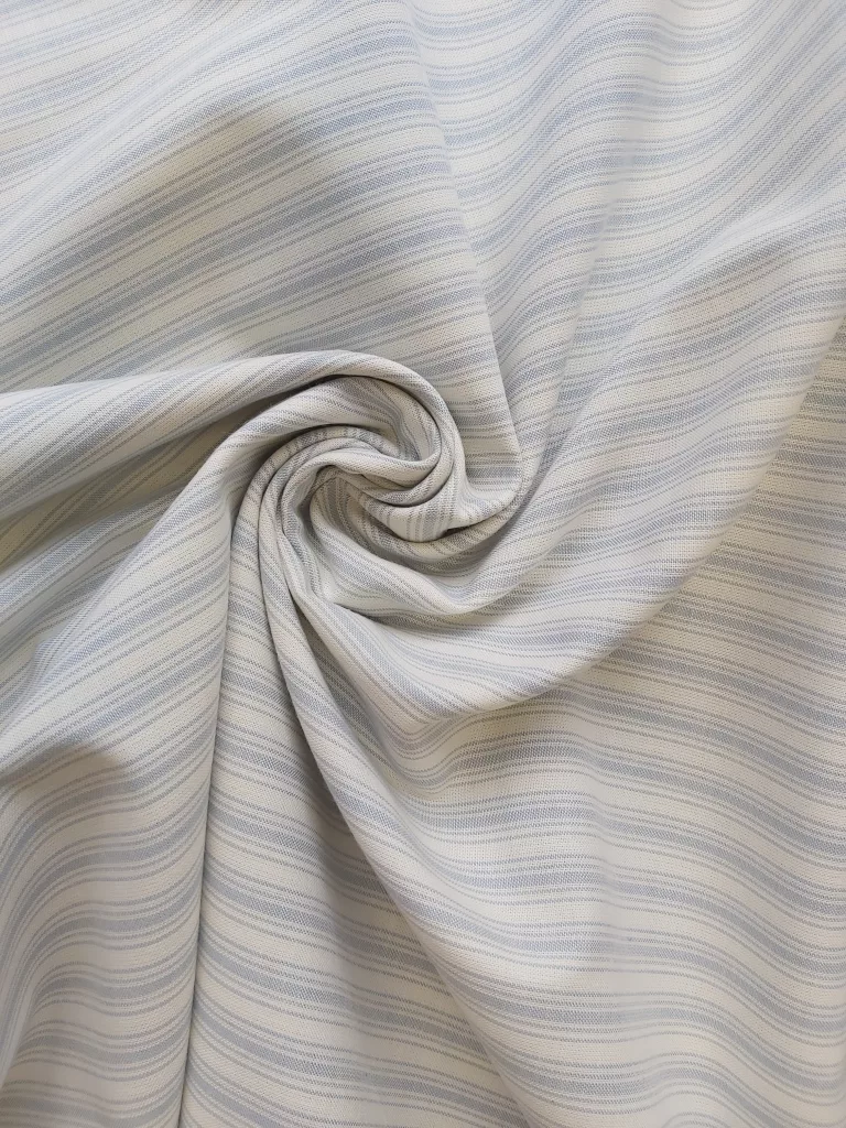 100% Cotton Blue and White Stripe design fabric