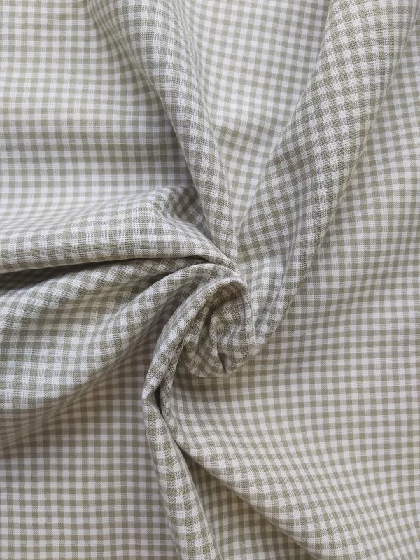 100% Cotton Green Gingham Fabric