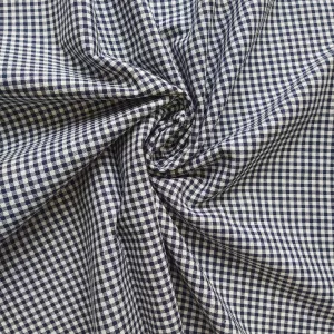 100% Cotton Navy Gingham fabric