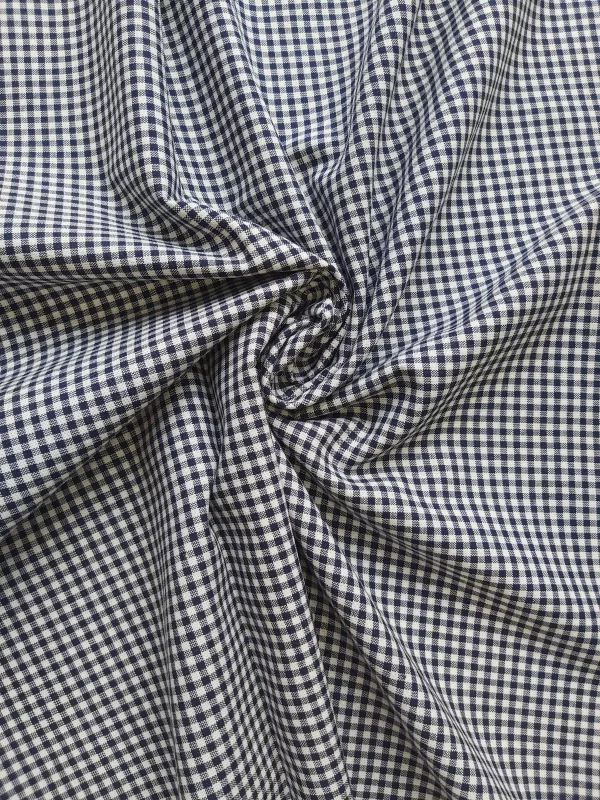 100% Cotton Navy Gingham fabric
