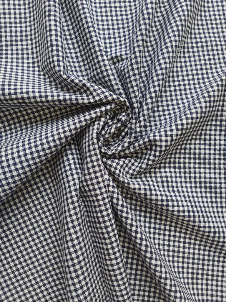 100% Cotton Navy Gingham fabric