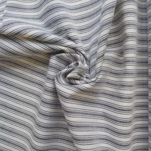 100% Cotton Navy and White Stripe design fabric