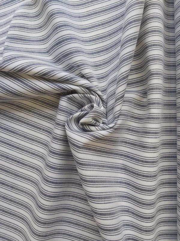 100% Cotton Navy and White Stripe design fabric