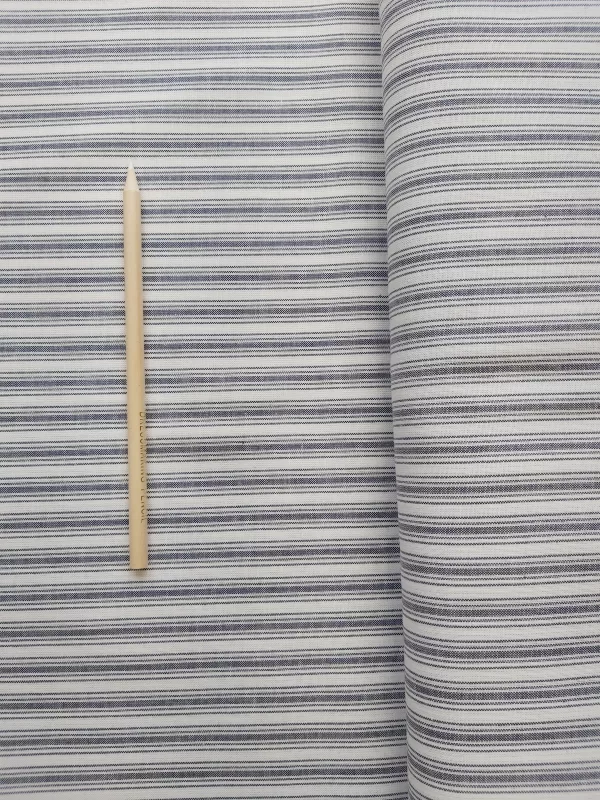 100% Cotton Navy and White Stripe design fabric