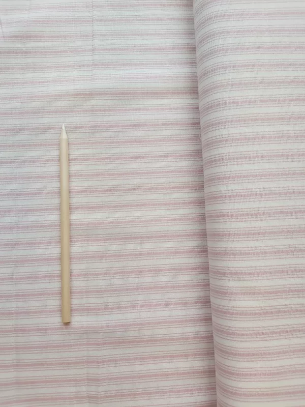 100% Cotton Pink and White Stripe fabric design