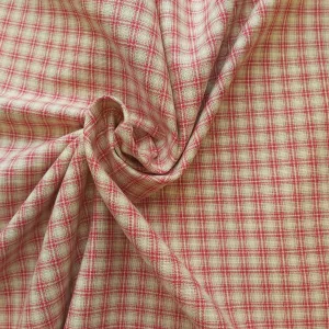100% Cotton Red and Beige check fabric