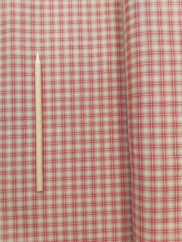 100% Cotton Red and Beige check fabric