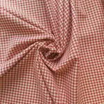 100% Cotton Red and Beige Gingham print design