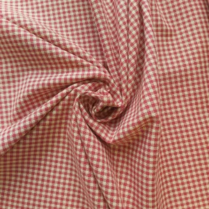 100% Cotton Red and Beige Gingham print design