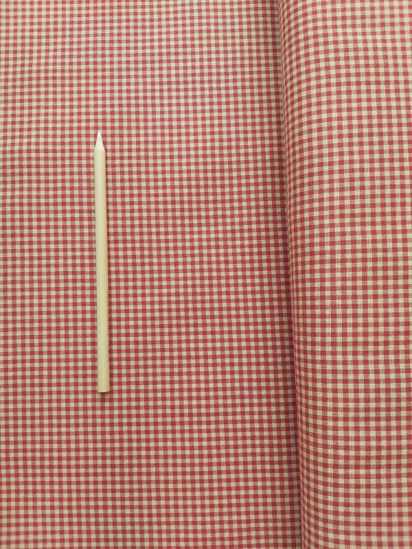 100% Cotton Red and Beige Gingham print design