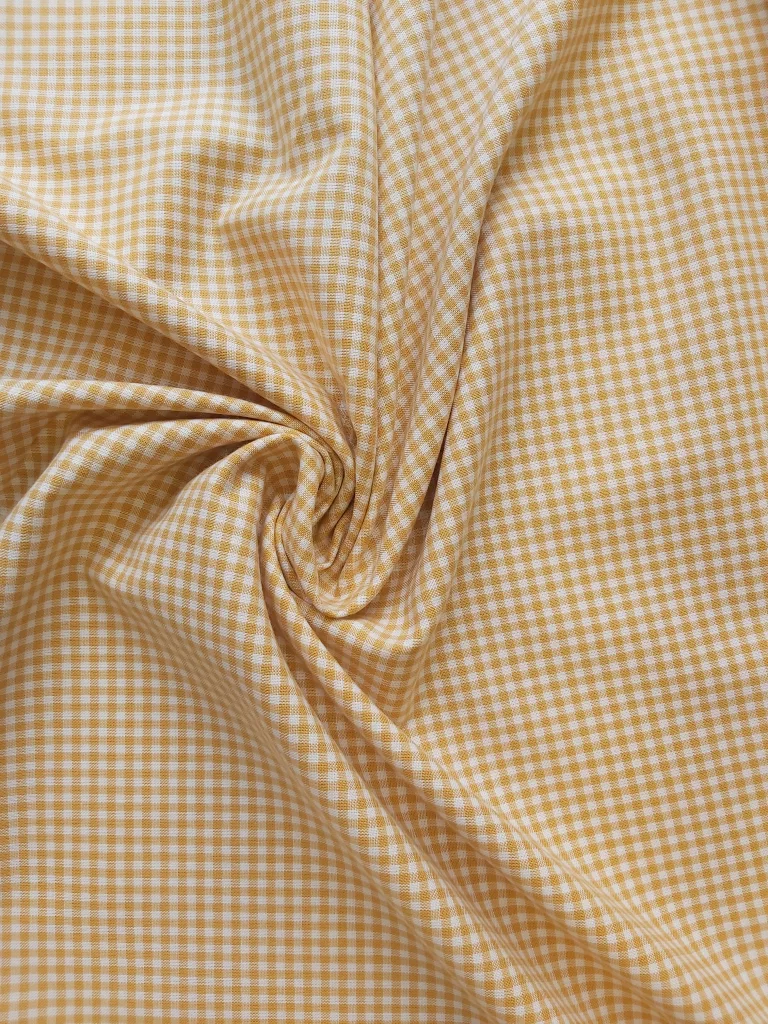 100% Cotton Yellow Gingham fabric