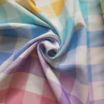 100% Viscose Large Rainbow Gingham