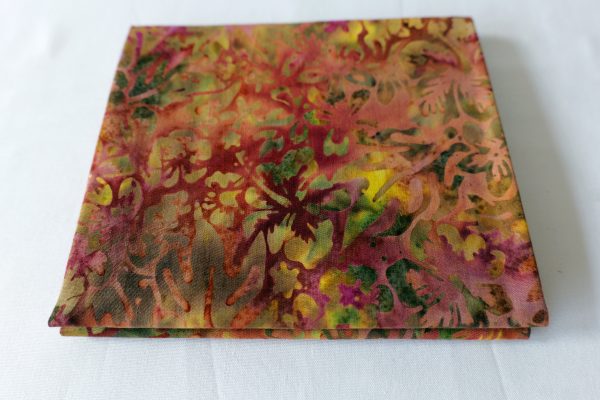 burgundy & green floral batik - Fat quarter – 100% cotton - quilting weight