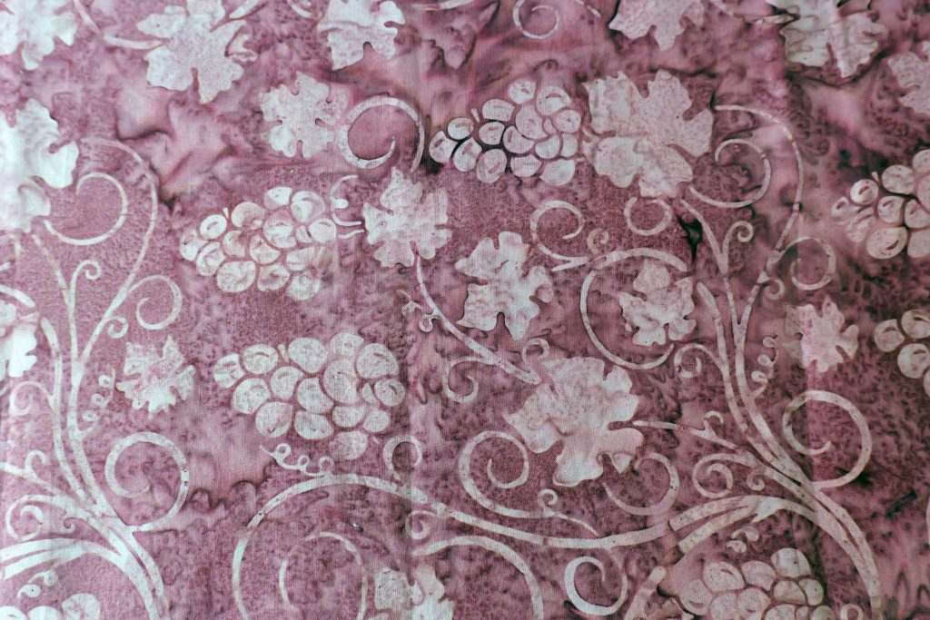 Aubergine fabric with grapevine batik design print - Hoffman Fabrics - Bali Batik Handprints – Sku 3338 507