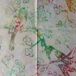 Hoffman Fabrics - Bali Batik Handprints – Sku 3339 211 - Cream with bird print