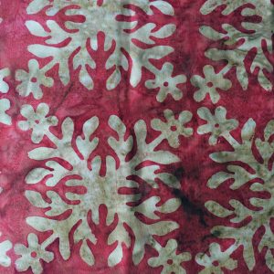 Red/Brown with a snowflake print - Hoffman Fabrics - Bali Batik Handprints