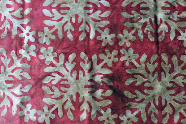 Red/Brown with a snowflake print - Hoffman Fabrics - Bali Batik Handprints