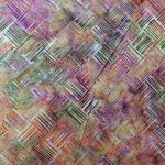 Orange and purple fabric with a line print - Hoffman Fabrics - Bali Batik Handprints – Sku 3343 308