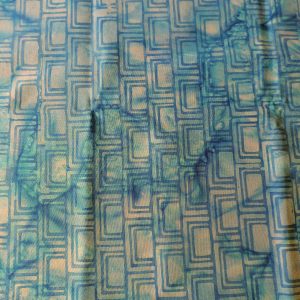 Blue fabric with a blue square print - Hoffman Fabrics - Bali Batik Handprints – Sku 3343 604
