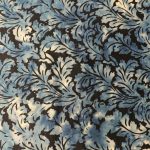 Black / grey fabric with a marble blue leaf print - Hoffman Fabrics - Bali Batik Handprints – Sku 3343 614