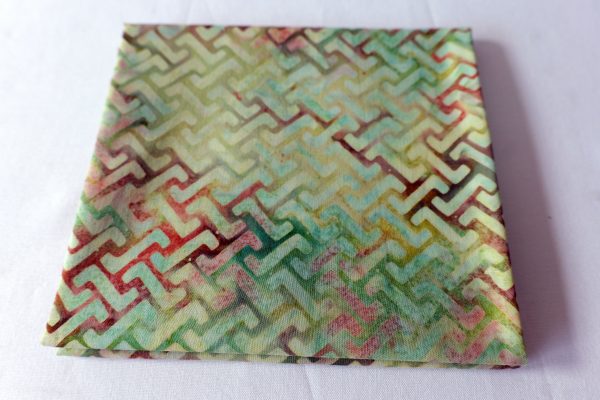 Burgundy, blue and green fabric with zigzag print - Hoffman Fabrics - Bali Batik Handprints – Sku 3343 711