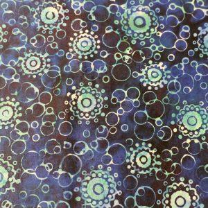 Blue fabric with blue circle print - Hoffman Fabrics - Bali Batik Handprints – Sku 3356 616
