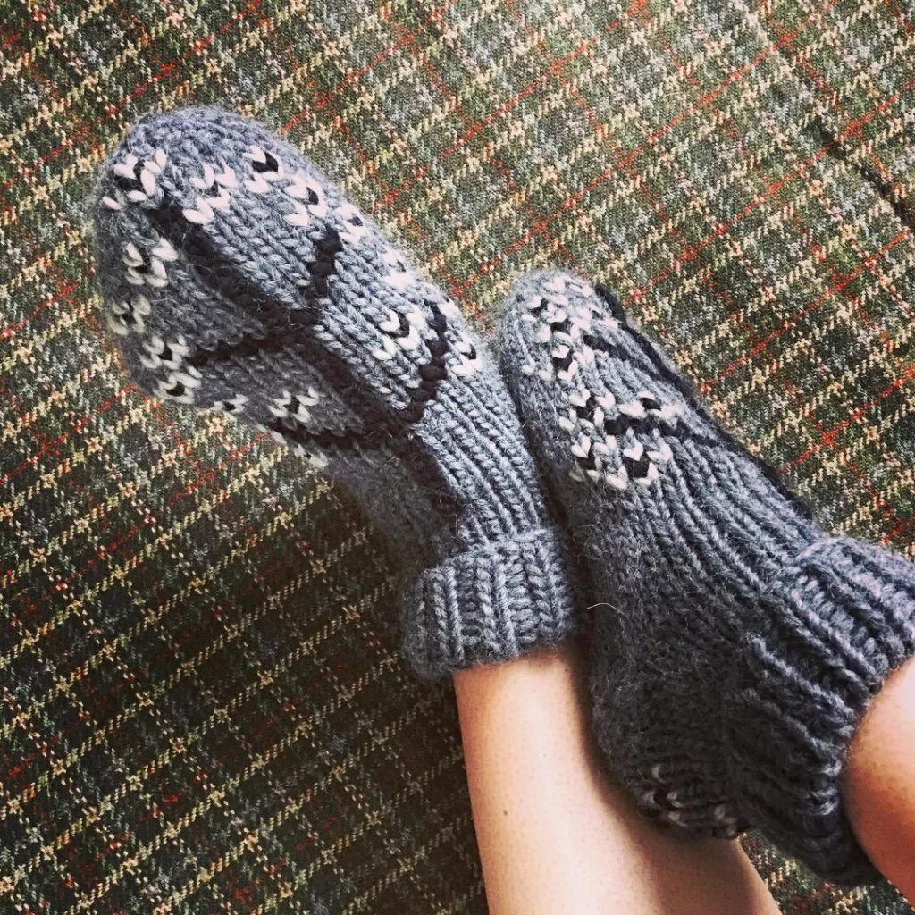 Knit your own chunky slipper socks using West Yorkshire Spinners Chunky Retreat yarn