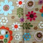 Wooden effect with bright coloured florals - SPX Fabric – Woodland Critters by Me-O-My