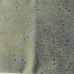 Aqua with a gold metallic swirl with a small heart design - Stof Fabrics – Magical Moments collection (#18-11)