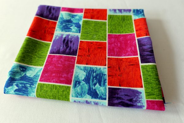 Purple, pink, orange and blue textured squares pattern - Stof – Murano Squares