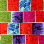 Purple, pink, orange and blue textured squares pattern - Stof – Murano Squares