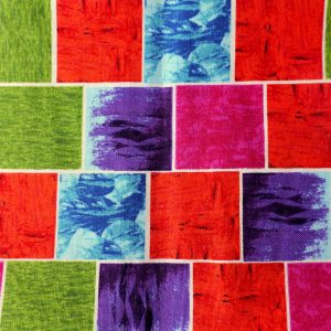 Purple, pink, orange and blue textured squares pattern - Stof – Murano Squares
