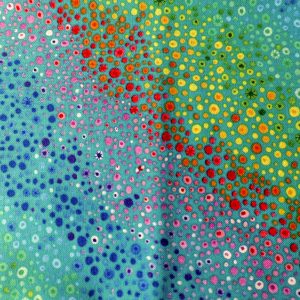 Rainbow dots on teal - Wilmington Prints – Essentials Range
