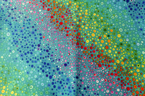 Rainbow dots on teal - Wilmington Prints – Essentials Range