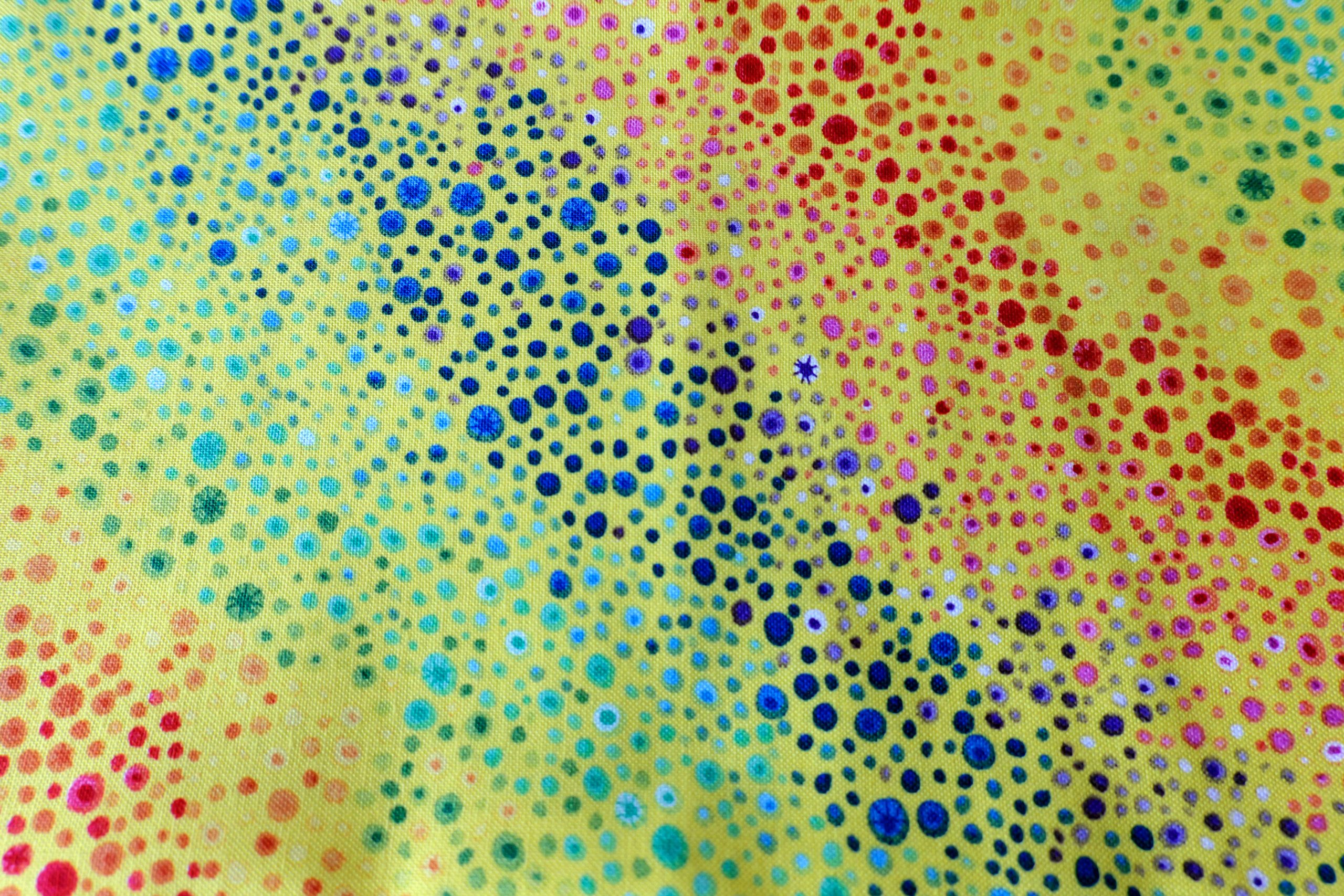 Rainbow dots on yellow - Wilmington Prints – Essentials Range